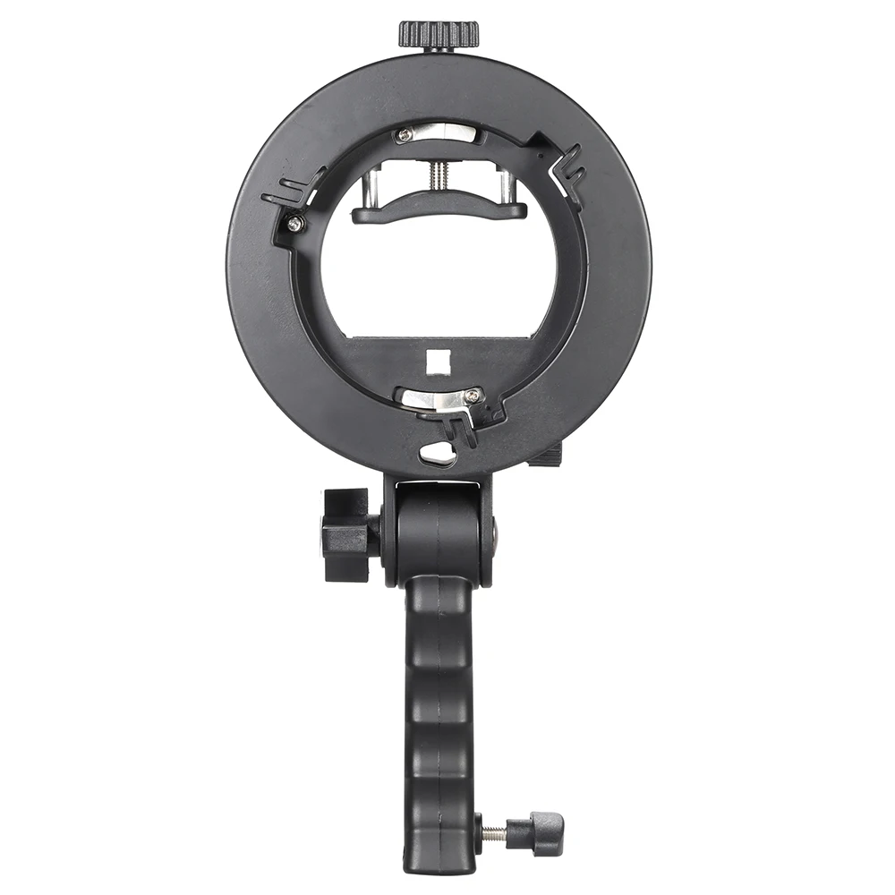 

S-shaped Handheld Grip Portable Bowens Mount Speedlight Bracket for Flashlight Softbox Support Reflective Umbrella