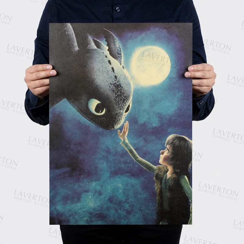 

How to Train Your Dragon/classic movie film/kraft paper/Cafe/bar poster/Retro Poster/decorative painting 51x35.5cm