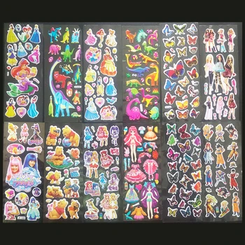 

10 Sheets/lot children Classical toys Cartoon stickers PVC sticker Toys for children Xmas birthday gift Kindergarten award