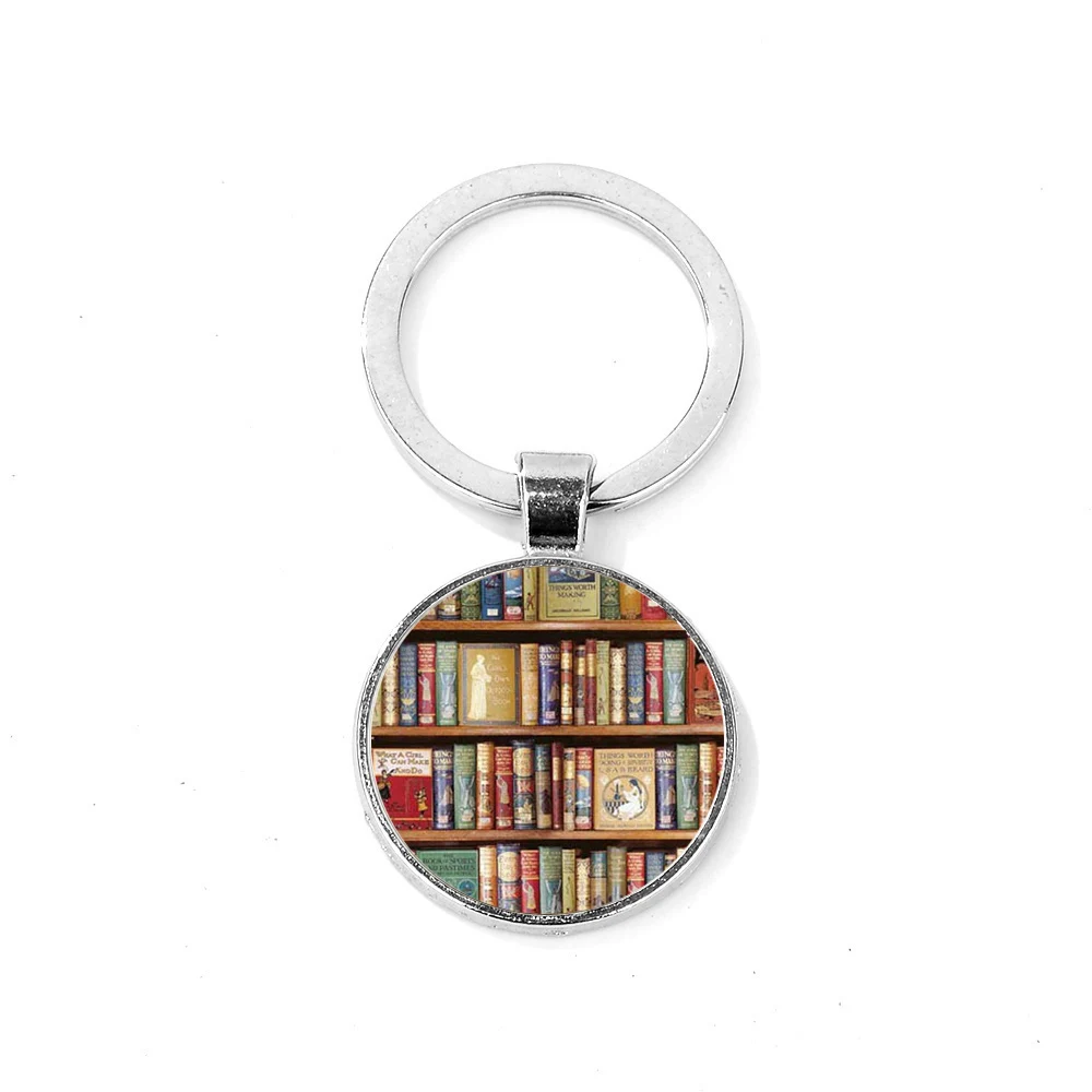 SIAN Retro Books брелок для ключей оригинальная книга и с принтом стеклянный купол ключа