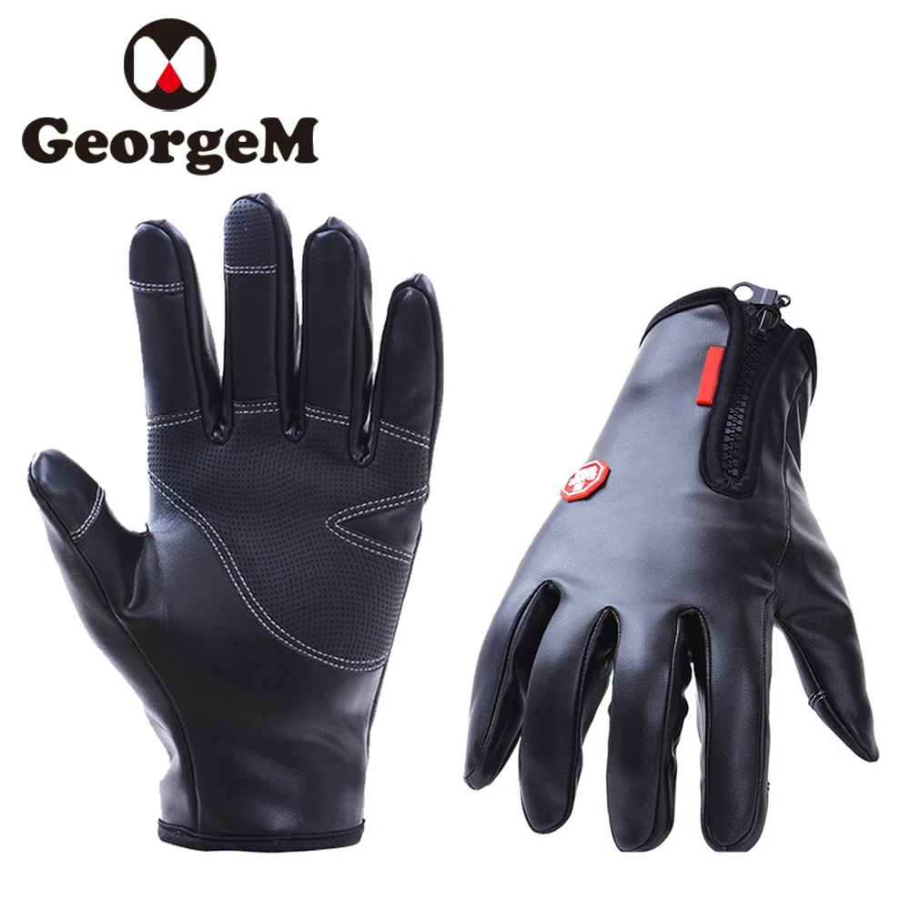 Waterproof Cycling Gloves Men Women Windstopper Leather Gloves MTB Bike Gloves Ourdoor Sports