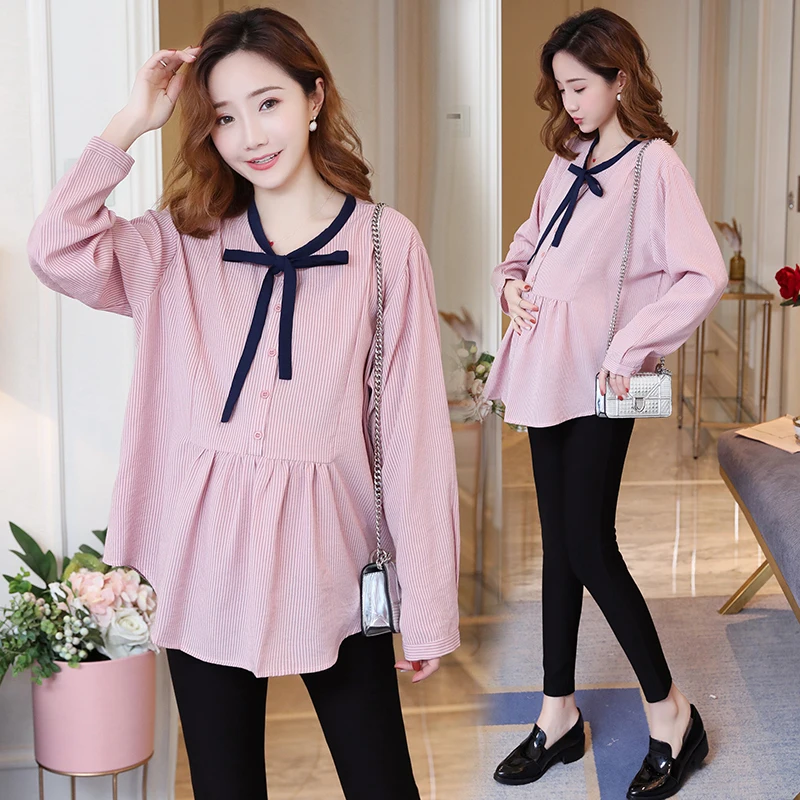 8070# 2019 Spring Korean Fashion Maternity Shirts Sweet Lovely Tunic Clothes for Pregnant Women Autumn Cute Loose Pregnancy Tops 8070# 2019 Spring Korean Fashion Maternity Shirts Sweet Lovely Tunic Clothes for Pregnant Women Autumn Cute Loose Pregnancy Tops