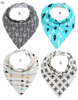 

Arrow + gray cross + triangle Bandana Bibs for Baby | Unisex Drool Bibs | Organic Cotton INS designs 4pcs/set /