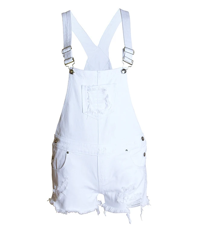 HCYO Hot Fashion Clothes Women Cotton Denim Playsuits White Loose Overalls Back Hole Rompers Loose Casual Female Short Tracksuit (3)