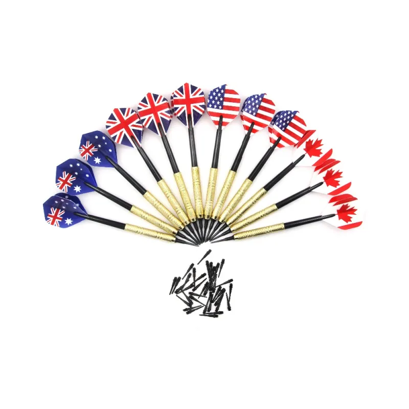 

12pcs Soft Tip Darts With 36 Extra Tips Metal Barrels Plastic Tips Points Needle Replacement Four Kind Nice Flights Set For Ele
