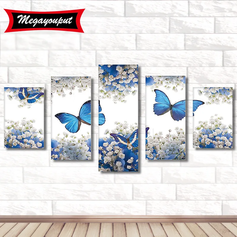 

DIY 5D Diamond Painting Cross Stitch Mosaic Diamond Embroidery Needlework Pattern Rhinestone Paintings Butterfly Canvas Painting