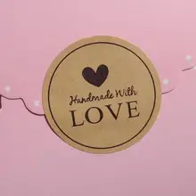 240 шт./лот 3,8 см круглый крафт-бумаги "ручной работы с любовью" обшивка этикетки стикер посылка коробка этикетка украшения подарок упаковочные наклейки