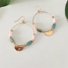 GIRLY GOLD FARBE ÜBERZUG ROSA BLAU CUBIC PERLE DROP OHRRINGE FÜR FRAUEN