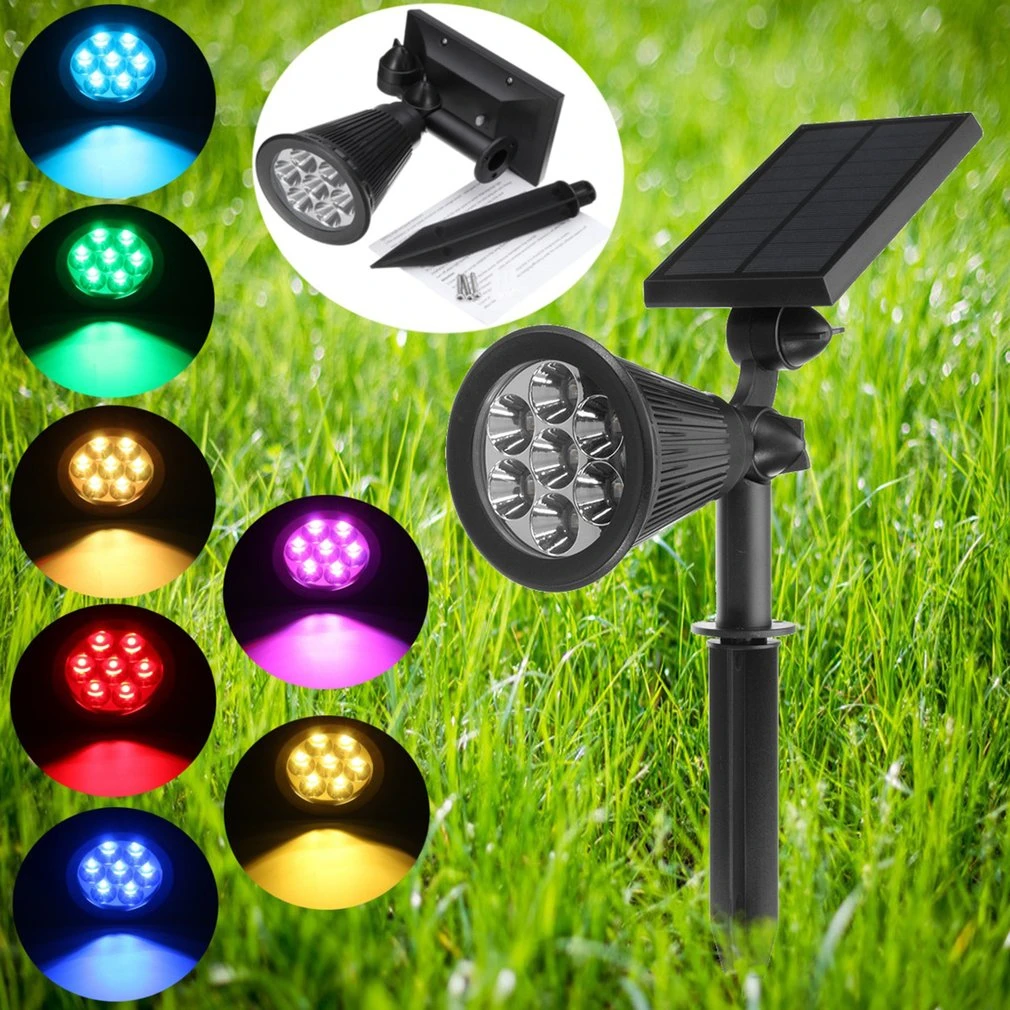 

Waterproof 7 LEDs Solar Spotlight Outdoor Garden Lawn Landscape Lamp Security Lighting Dark Sensing Quality