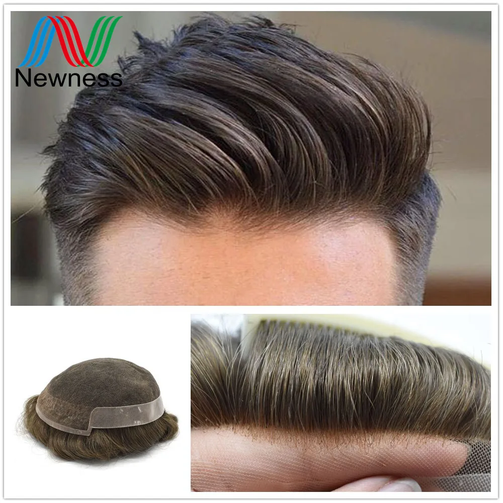 Newness Hair Breathable French Lace PU Base Men Toupee ...