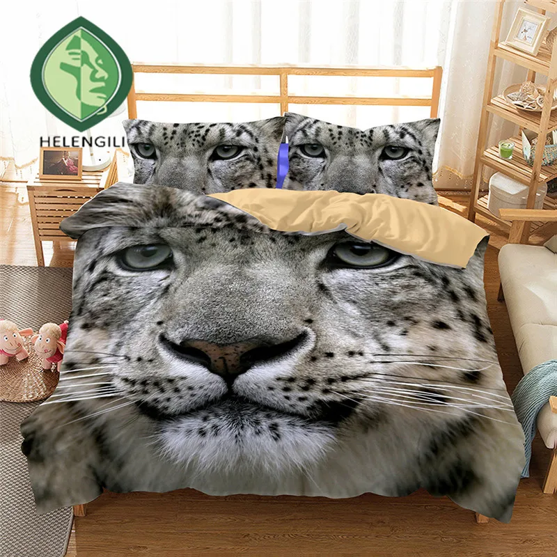 3d Bedding Set Snow Leopard Print Duvet Cover Set Twin Queen King
