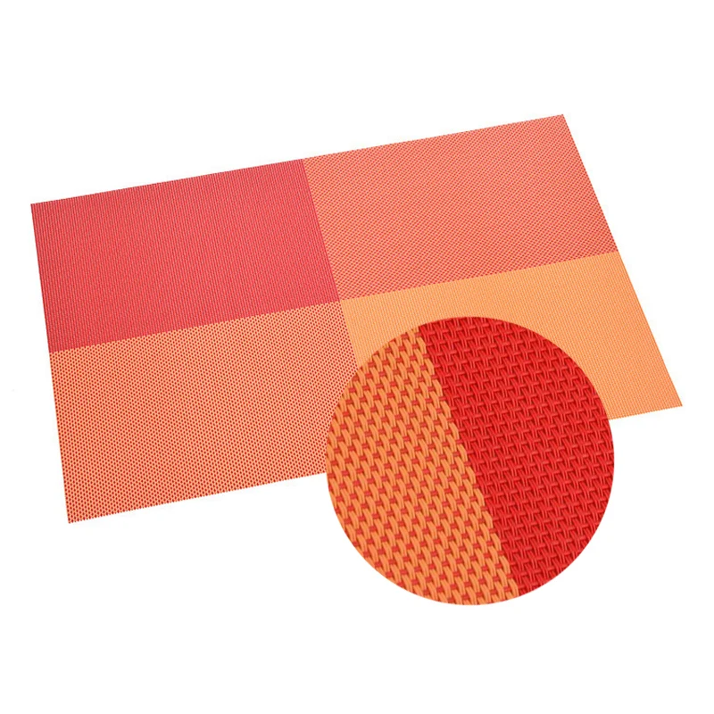 Upors 4 قطعة/المجموعة المفارش طاولة الطعام سادة الجدول حصيرة البلاستيكية عالية الجودة خمر الوقايات البلاستيكية عدم الانزلاق المنسوجة عداء