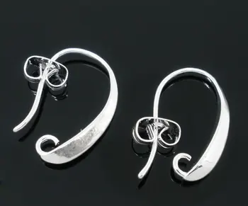 

DoreenBeads Copper Earring Components Earring Findings Twist Silver Plated 14mm( 4/8") x 18mm( 6/8"), 2 PCs new