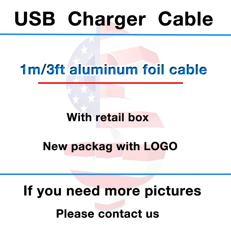 

10pcs/lot OD:3.0mm 1m/3ft USB Data Sync Charger 1:1 Original Cable aluminum foil For iphone 5 6 6S 7 8 plus X XR XS MAX With box