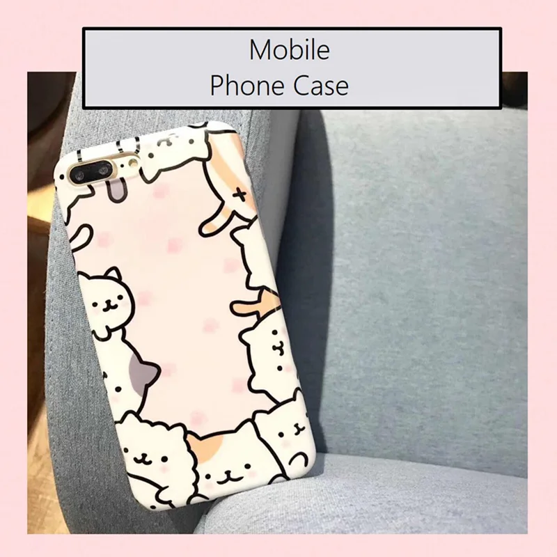 Cutie Pink Cat Case IMD Soft TPU Skinny Cover For 7/7plus 6/6s and 6plus/6s plus Mobile Phone Skin Body Protector |