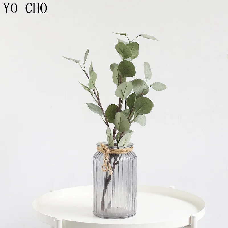 Gold Money Leaves Artificial Grass Green Plants Eucalyptus Branch Arranging Flower Accessories Orchid Fake Flowers | Дом и сад