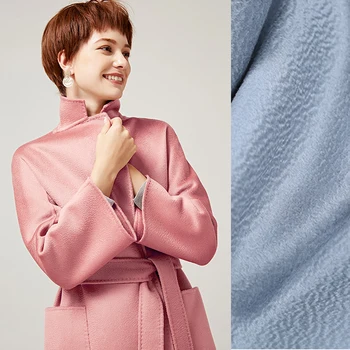 

150CM Wide 570G/M Weight Blue Pink Water Wave Silk Cashmere Wool Autumn and Winter Overcoat Outwear Fabric DE622