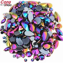18g מעורב תיק על 300pcs Crystal Clear AB 3D נייל אמנות Rhinestones DIY ללא תיקונים Flatback אקריליק אבנים עבור פנים קישוטים(China)