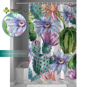 

Dear House Watercolor Cactus Flowers Bathroom Mat With Shower Curtain Bathroom Accessory Sets 2 Piece Bathroom Set Bathroom
