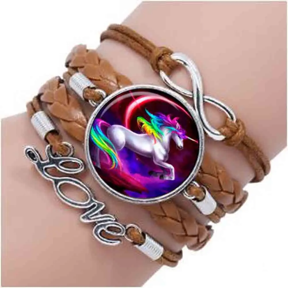 Fashion 27MM Round Unicorn bracelet Unicorn bracelet Unicorn Jewelry