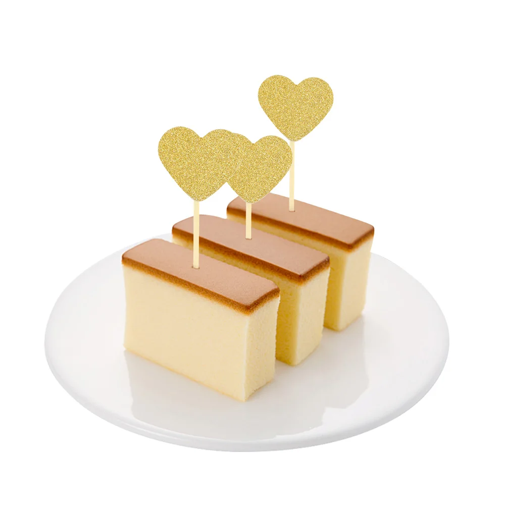 

30Pcs Love Glitter Cake Decoration Insert Card Birthday Party Activities Cake Decoration Material For Matte Paper And Wood