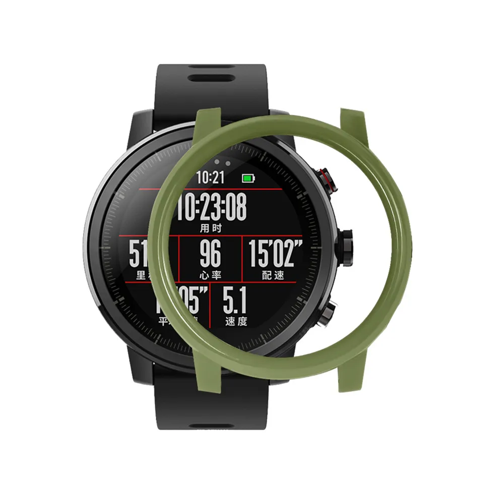 PC защитный чехол для xiaomi huami amazfit 2 2S stratos протектор для часов Красочные умные часы защитная оболочка для amazfit 2 - Цвет: Army green