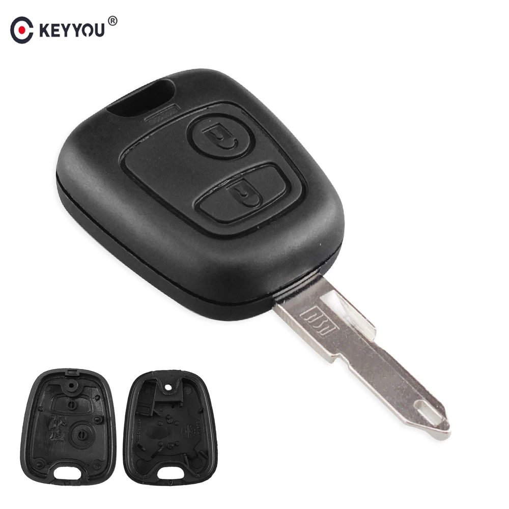 KEYYOU 2 кнопки автомобиля дистанционного ключа оболочки Fob чехол для Citroen C1 C2 C3 C4 XSARA Picasso пустой корпус замены