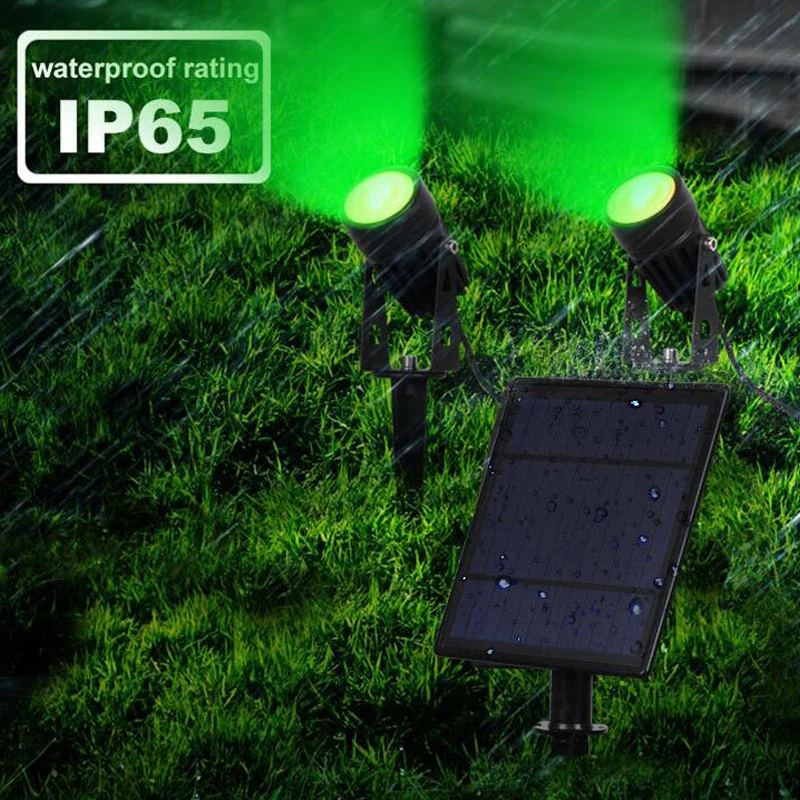 Double Head LED Solar panel Powered LED Lights Spotlight Outdoor Path Spot Lamp Yard Garden Lawn Landscape LED spot light  (4)