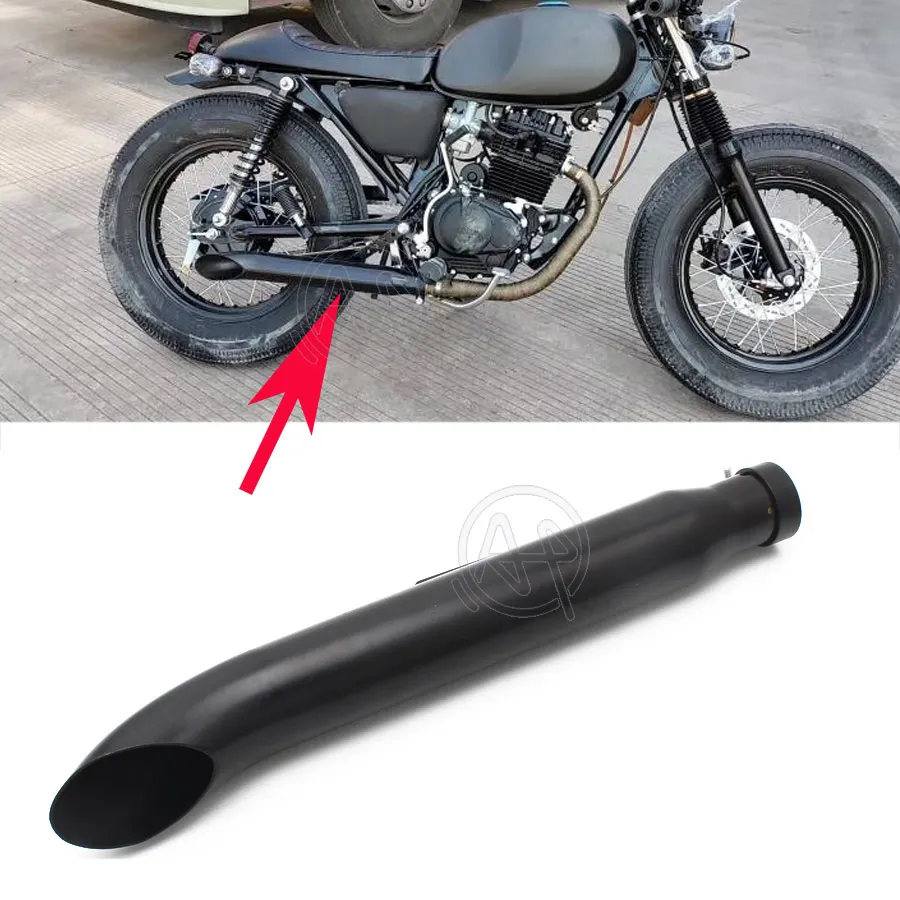 

1ps Universal Motorcycle Black MetalCafe Racer Exhaust Pipe Muffler Tail Tube Silencer For Harley Bobbers /Honda CRF230F CRF150F