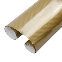 HOHOFILM 1,52X10 м золото 5D Глянцевая Углеродное Волокно Винил кузова и внутренней Обертывания стикер воздуха снимаемая пленка 60''x33ft