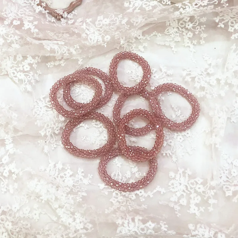 

Style simple and elegant temperament fashion head rope sequins crystal elastic hairring hair rope rubber bandage