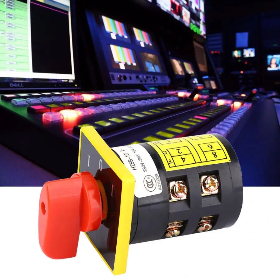 

Electric 3-Position 8 Terminals Locking Type Changeover Selector Control Switch AC 380V 10A Rotary Cam Changeover Switch