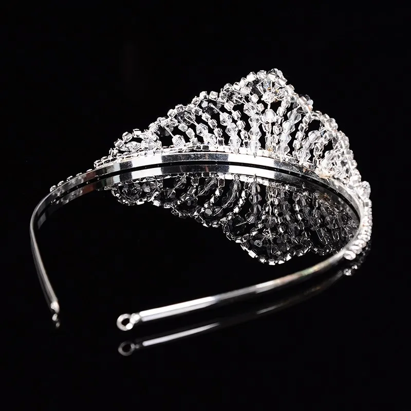 925 sterling silver luxury queen crown for women shine Austrian crystal tiara for bride wedding hair accessories 585 gold plated jewelry gifts HF012 (3)