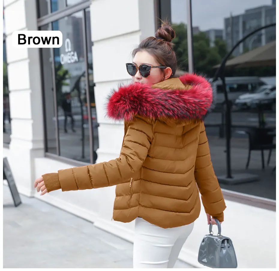 warmest winter coats for women Female Warm Winter Jacket 2020 Fashion Women Hooded Fur collar Down Cotton Coat Solid color Slim Large size Female Coat Leather Jackets