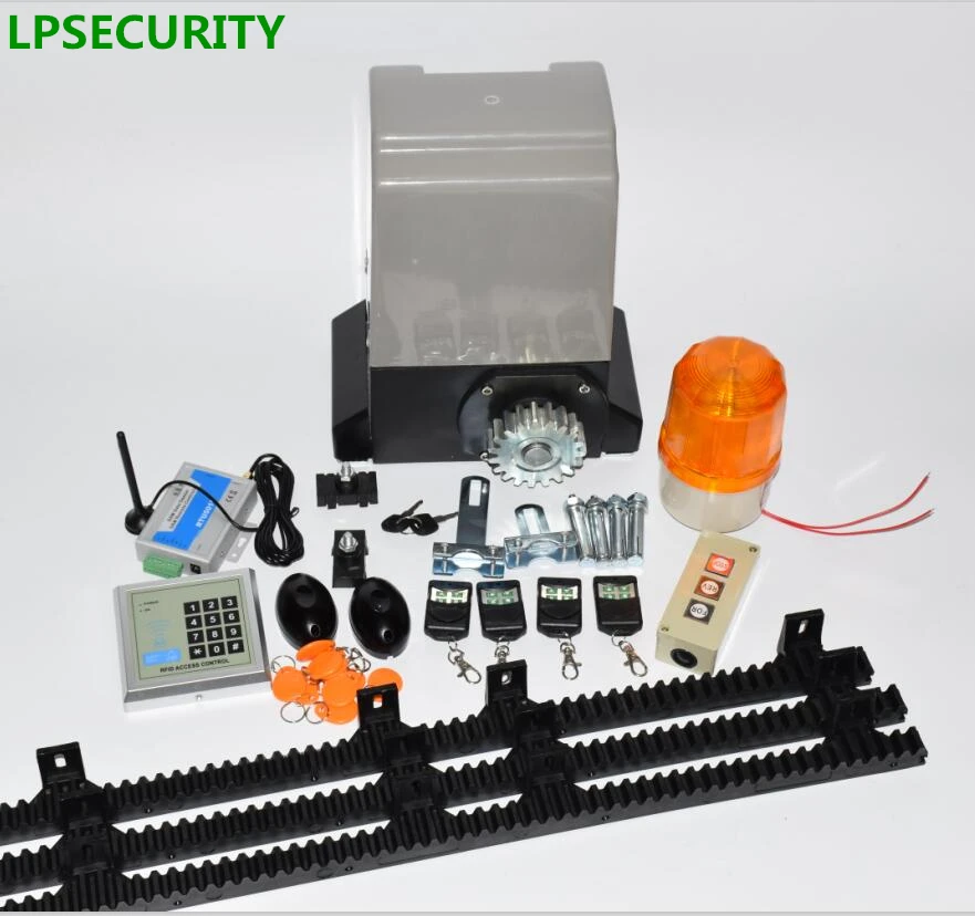 

free shipping Automatic Sliding Gate Opener Auto Opener 1500kg 6m nylon racks 1 photocell(RFID keypad, lamp, GSM optional)
