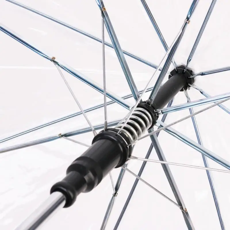 Пластиковые EVA прозрачные листья для клетки женский зонтик с длинной ручкой Unbrella полуавтоматические зонтики прозрачное поле зрения