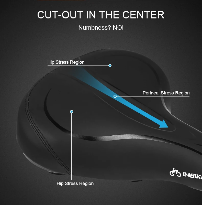 INBIKE велосипедное седло с хвостом светильник утолщаются MTB велосипеда седла мягкие удобные велосипед задний амортизатор снижение велосипедные сиденья для велосипеда