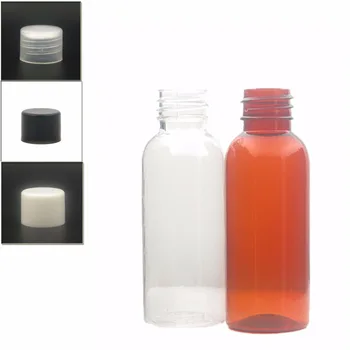 

30ml empty clear/amber plastic pet bottle with white/black/transparent lined smooth pp cap X 10