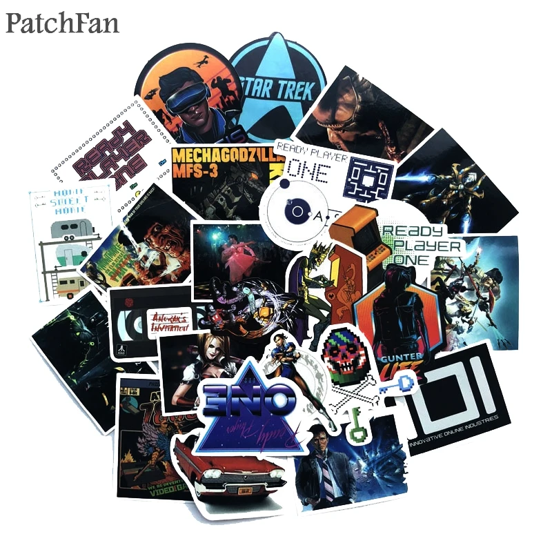 

Patchfan 51pcs Ready played one Pvc waterproof stickers decals for DIY Laptop Skateboard Home Car wall sticker badges A1459