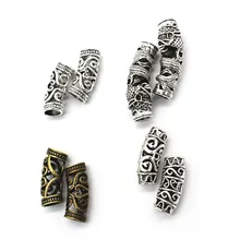 8 шт./пакет волос бусины-трубки дреды бусины заколки для волос Плетеное украшение аксессуары для украшения волос 4 стиля «сделай сам» из тибетского серебра