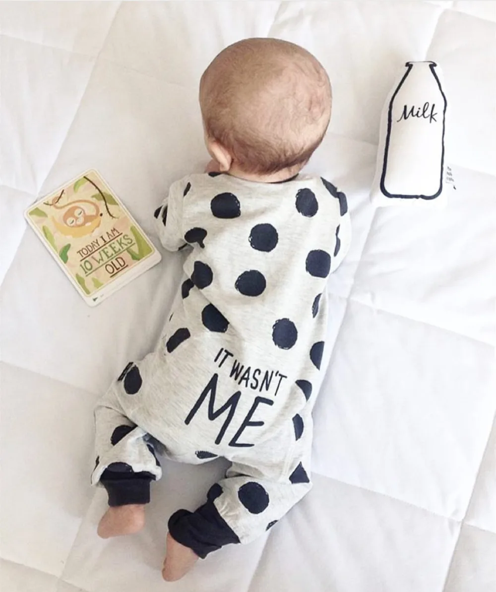 

2019 Hot selling Fashion Baby Boy Girl Clothes Newborn Toddler Long-sleeved Dot jumpsuit Infant Clothing set Outfits