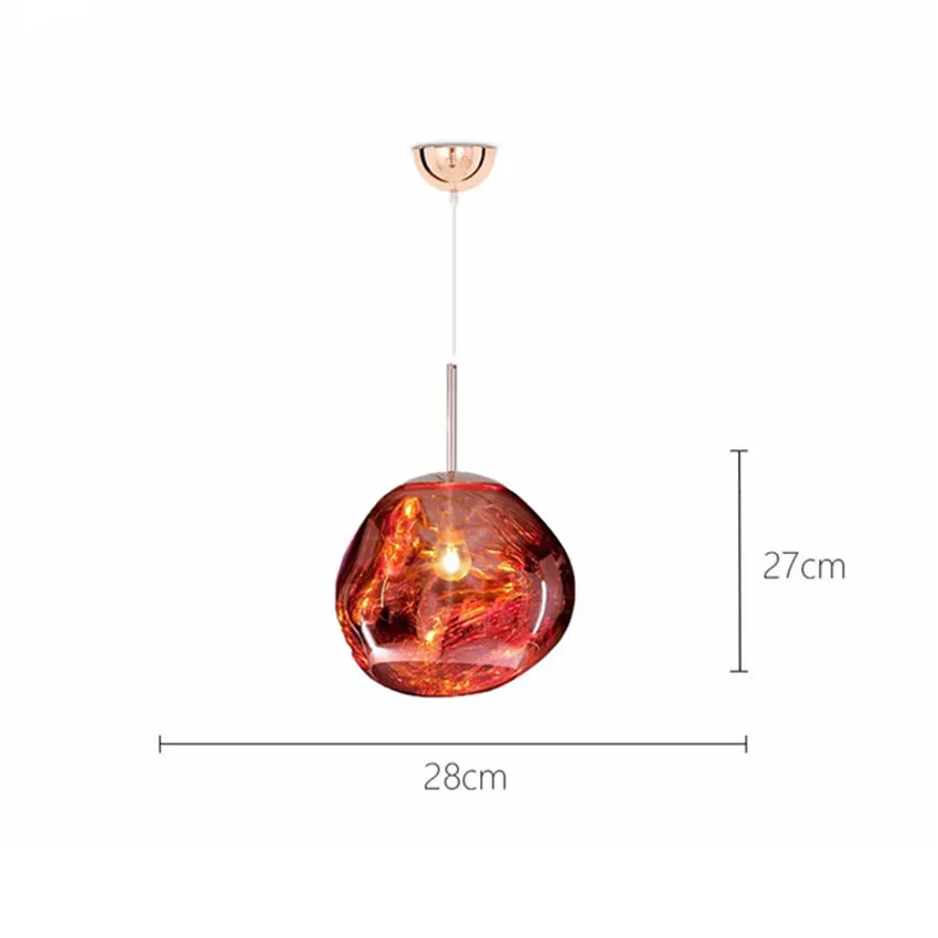 Современные подвесные светильники из стекла Lava Lustre светодиодный светильник Подвесные лампы Декор кафе осветительные приборы dixon - Цвет корпуса: Red 28CM