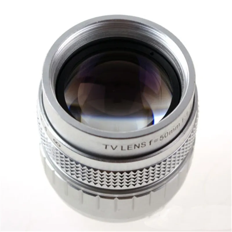 Новые CC ТВ Камера объектив Серебряный 50 мм f1.4 C крепление для Sony nikon samsung NX Камера для GF3 GF2 GF1 G3 GH1 GH2 EP1 EP2 EPL1 EPL2