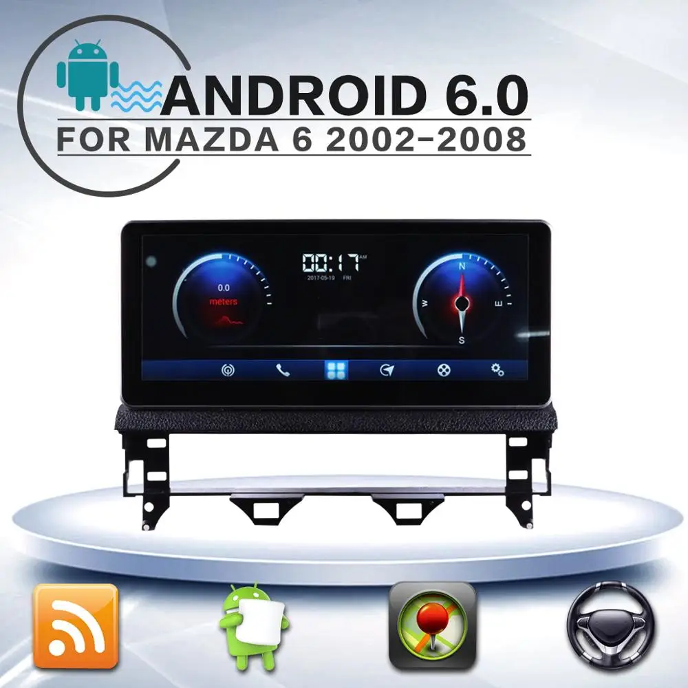 Sale Tesla 10.25 inch Android 2+64G Car DVD Stereo Multimedia Headunit For Mazda 6 2002-2008 Auto PC Radio GPS Navigation Video Audio 5