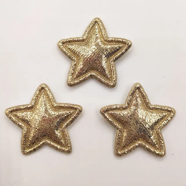 100pcs 2.5cm Shiny Paillette Star Padded Patches Appliques For Clothes Sewing Supplies DIY Hair Bow Decoration 2