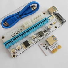 100 Sets/Lot Latest Version PCI-E Riser Card PCI E 1x to 16x Mining Machine 6pin 4pin molex 15pin Riser Card Adapter for BTC