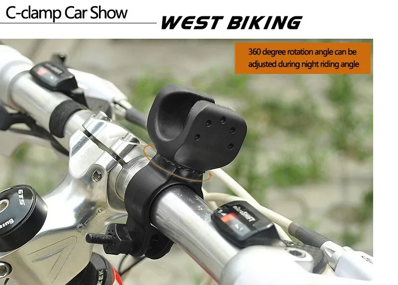 Perfect Westing Biking 360 Degree  Bike Torch Holder Bicycle Front Bracket Cycling Holder Flashlamp Handlebar Clamp Cycling Light Holder 23