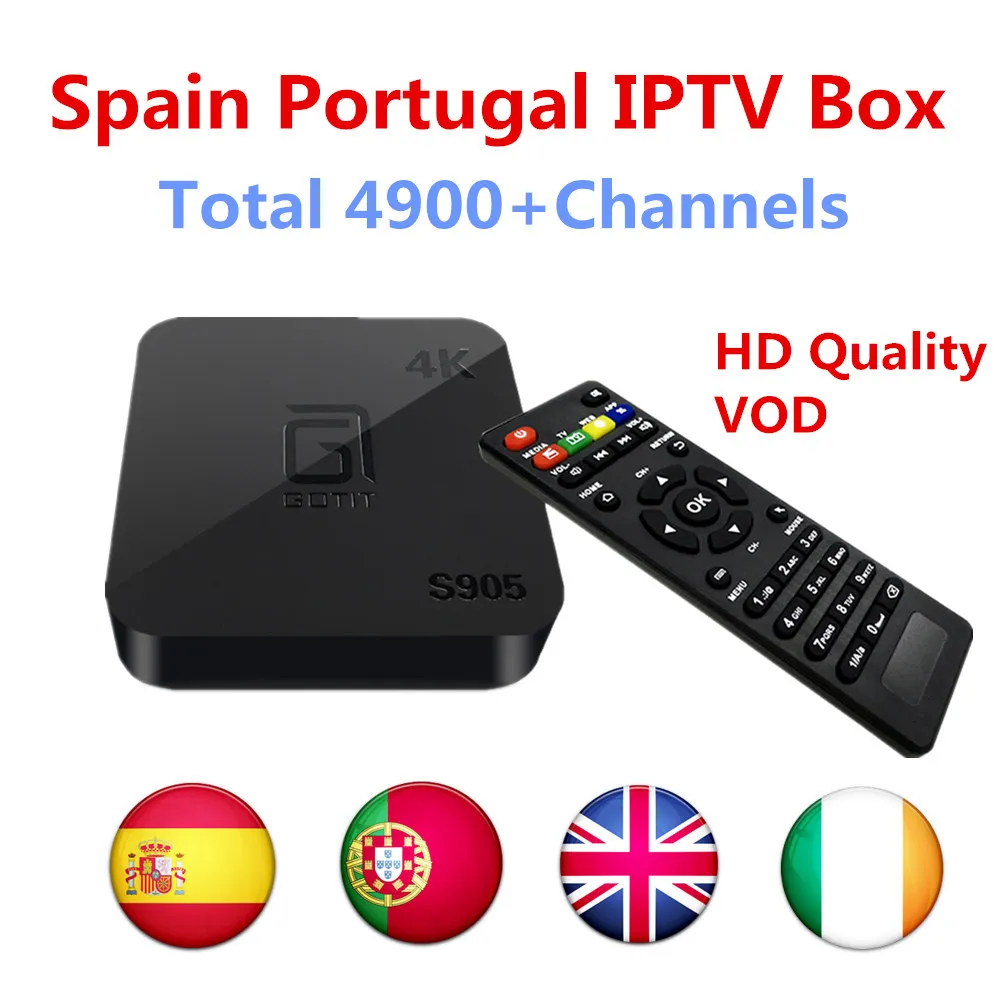 Gotit S905 Android TV Box with 1 Year 4700+Arabic Spain Portugal