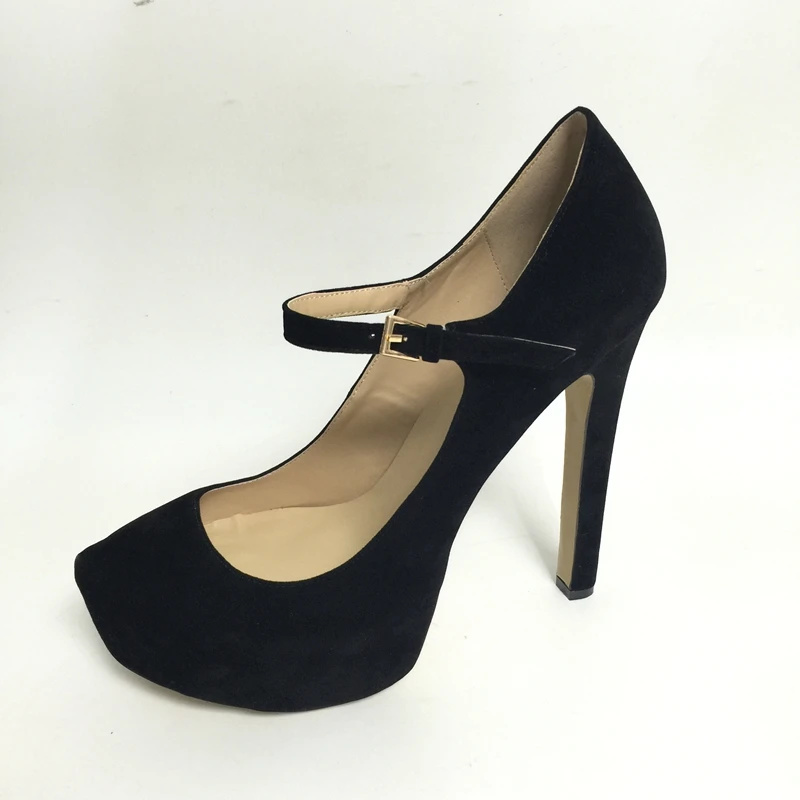 Black Round Toe Mary Janes Super High Heels Platforms Shoes Women ...