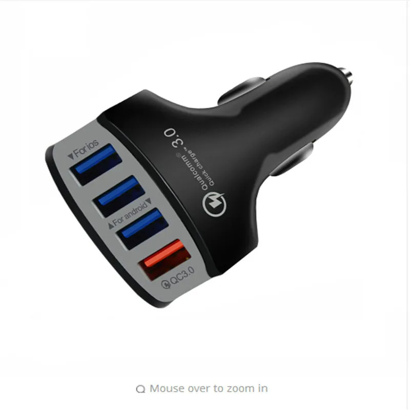 

Quick Charge 3.0 Car Charger Adapter 7A QC3.0 Turbo Fast Charging Car-charger 4 USB Car Mobile Phone Charger for iPhone8 X XR XS